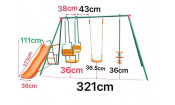 Детский комплекс DFC MULTIPLAY качели: планер, лодка, верёвочные; горка